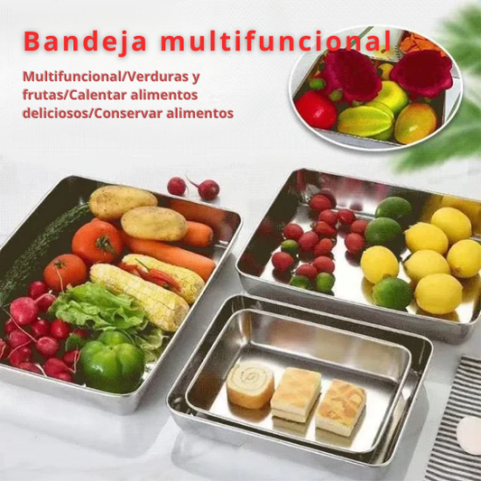 Contenedor de alimentos de acero inoxidable S304 (25 x 19.5 x 5 cm)