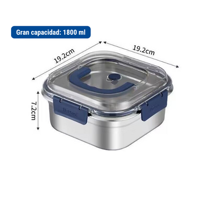 Caja grande para almacenamiento de alimentos de acero inoxidable 316 con tapa sellada y sellado al vacío 1800 ml (Copy)